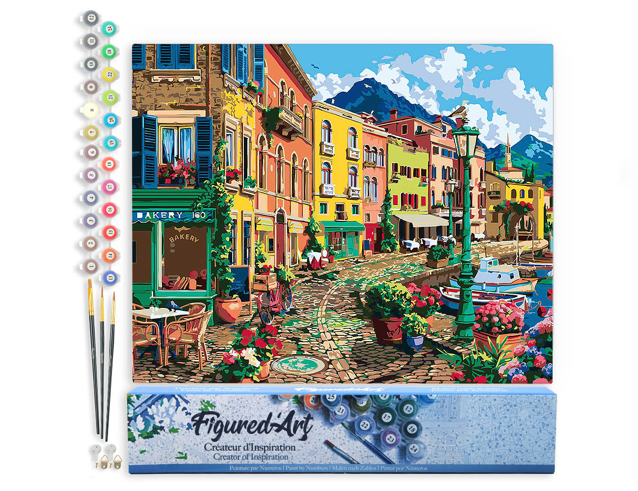 Paint by numbers Sunny Day by the Harbor - Rolled canvas