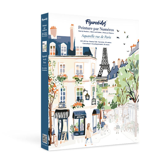 Paint by Numbers Gift Box - Watercolour Paris Street Figured'Art