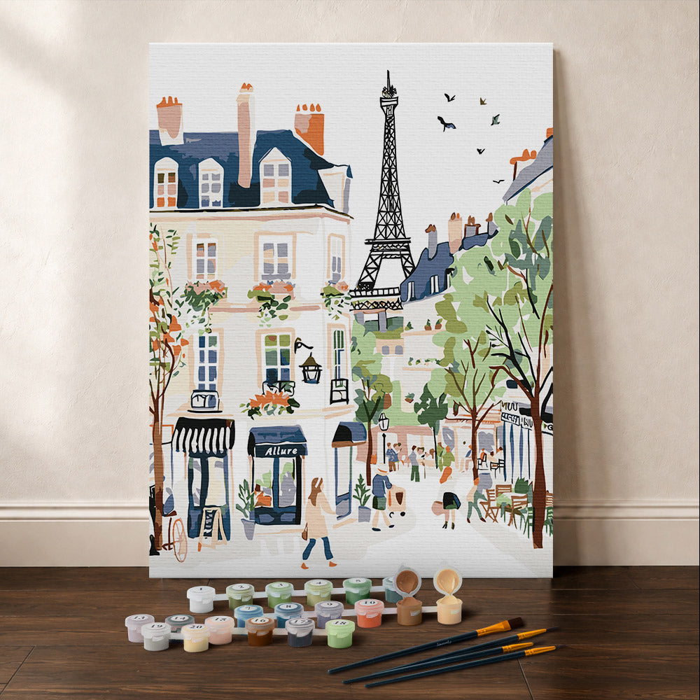 [PRE-ORDER] Gift Box Paint by Numbers - Watercolour Paris Street