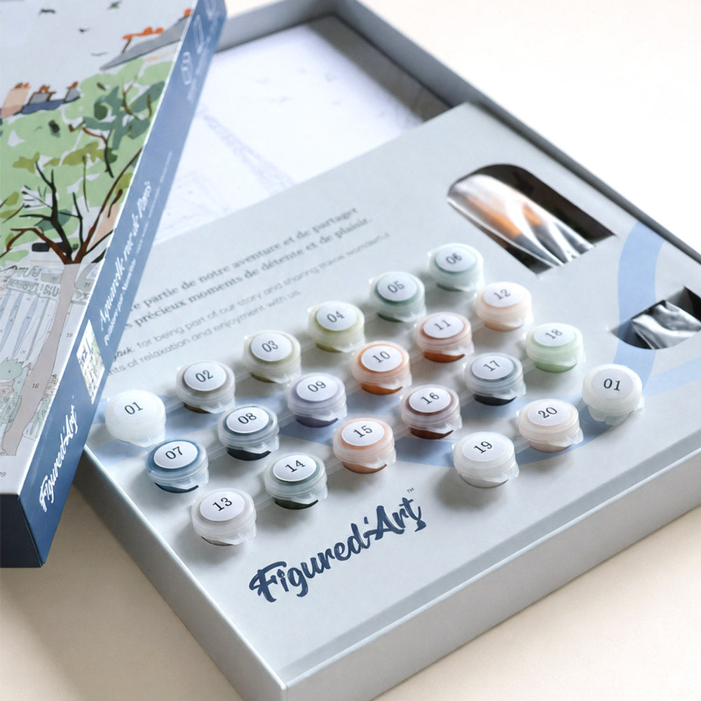 [PRE-ORDER] Gift Box Paint by Numbers - Watercolour Paris Street