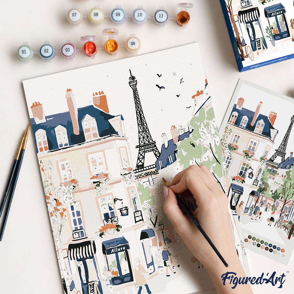 [PRE-ORDER] Gift Box Paint by Numbers - Watercolour Paris Street