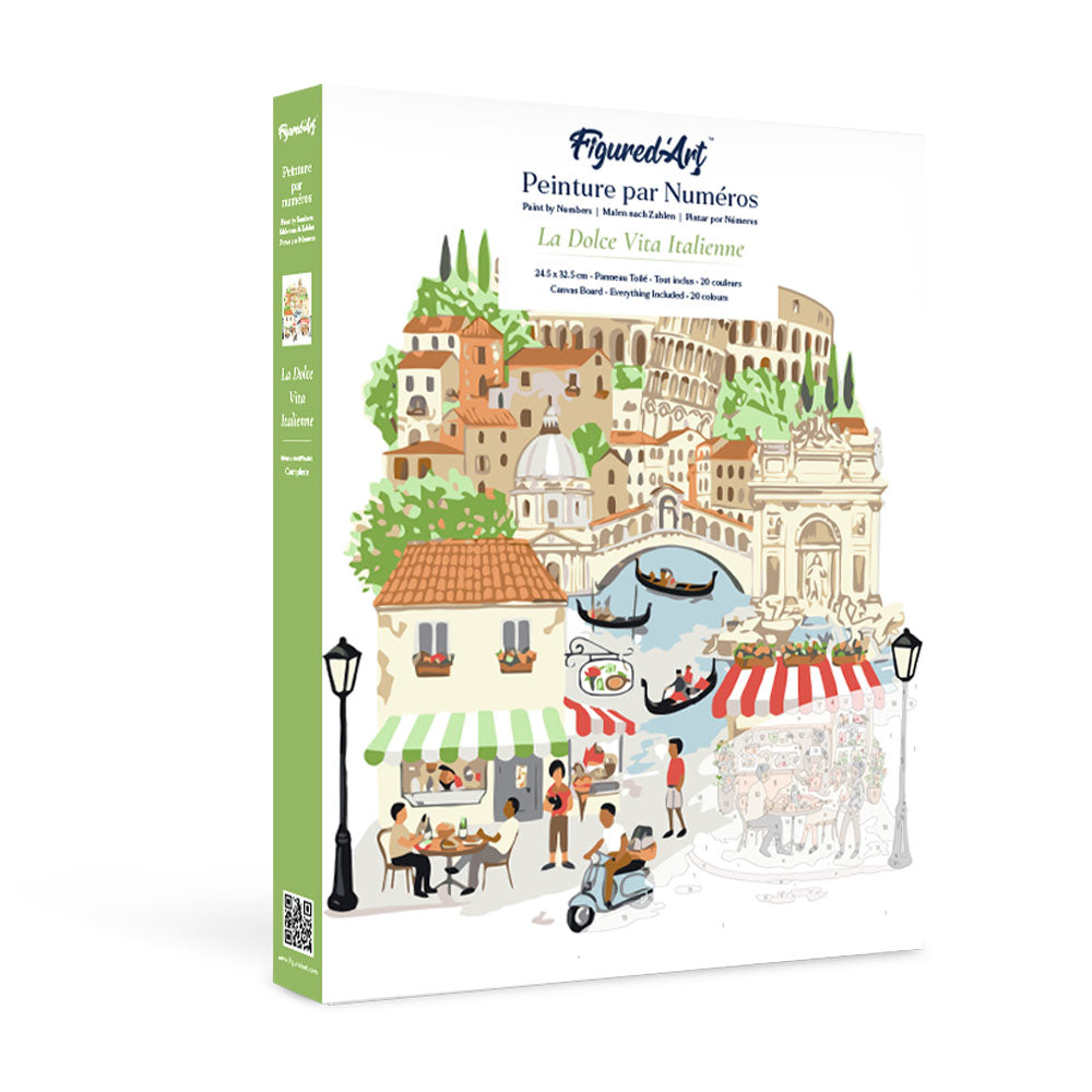 Paint by numbers kit for adults Gift Box Paint by numbers -Dolce Vita Italia Figured'Art UK