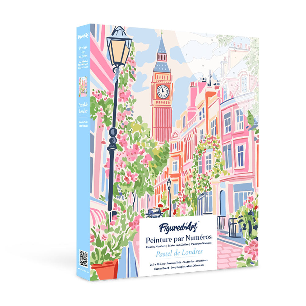 Paint by numbers kit for adults Gift Box Paint by numbers -London Pastels Figured'Art UK