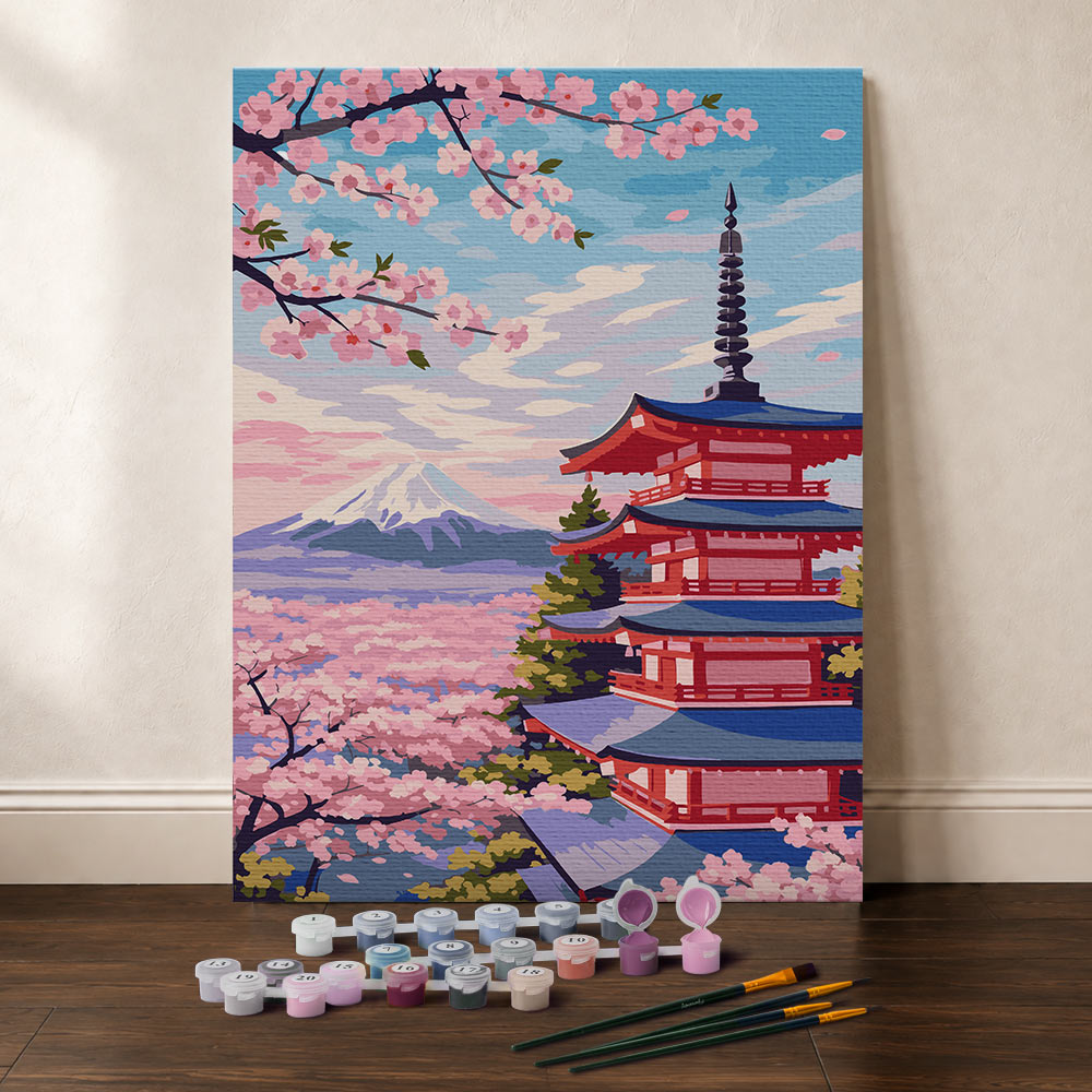 [PRE-ORDER] Gift Box Paint by Numbers - Mount Fuji Pagoda