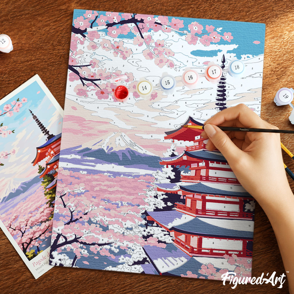 [PRE-ORDER] Gift Box Paint by Numbers - Mount Fuji Pagoda