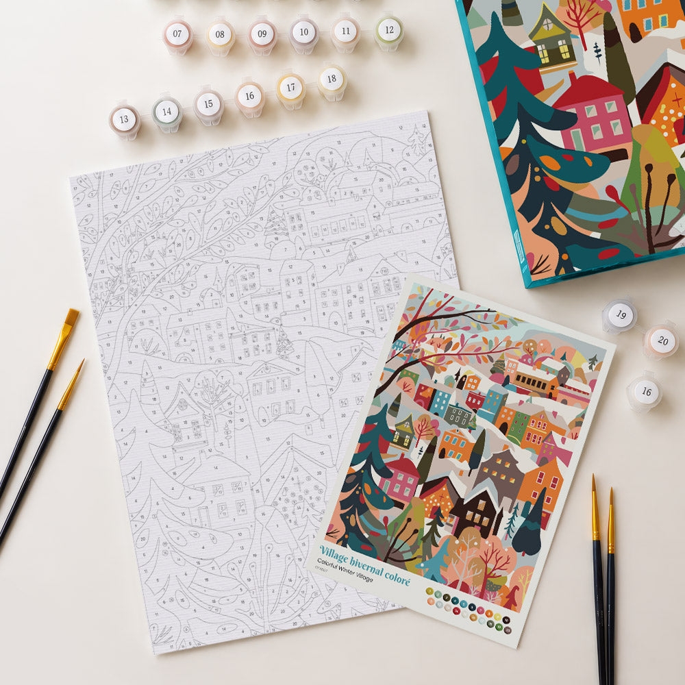 [PRE-ORDER] Gift Box Paint by Numbers - Colourful Winter Village