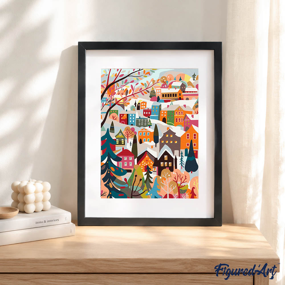 [PRE-ORDER] Gift Box Paint by Numbers - Colourful Winter Village