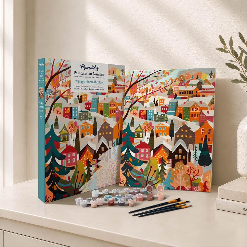 [PRE-ORDER] Gift Box Paint by Numbers - Colourful Winter Village