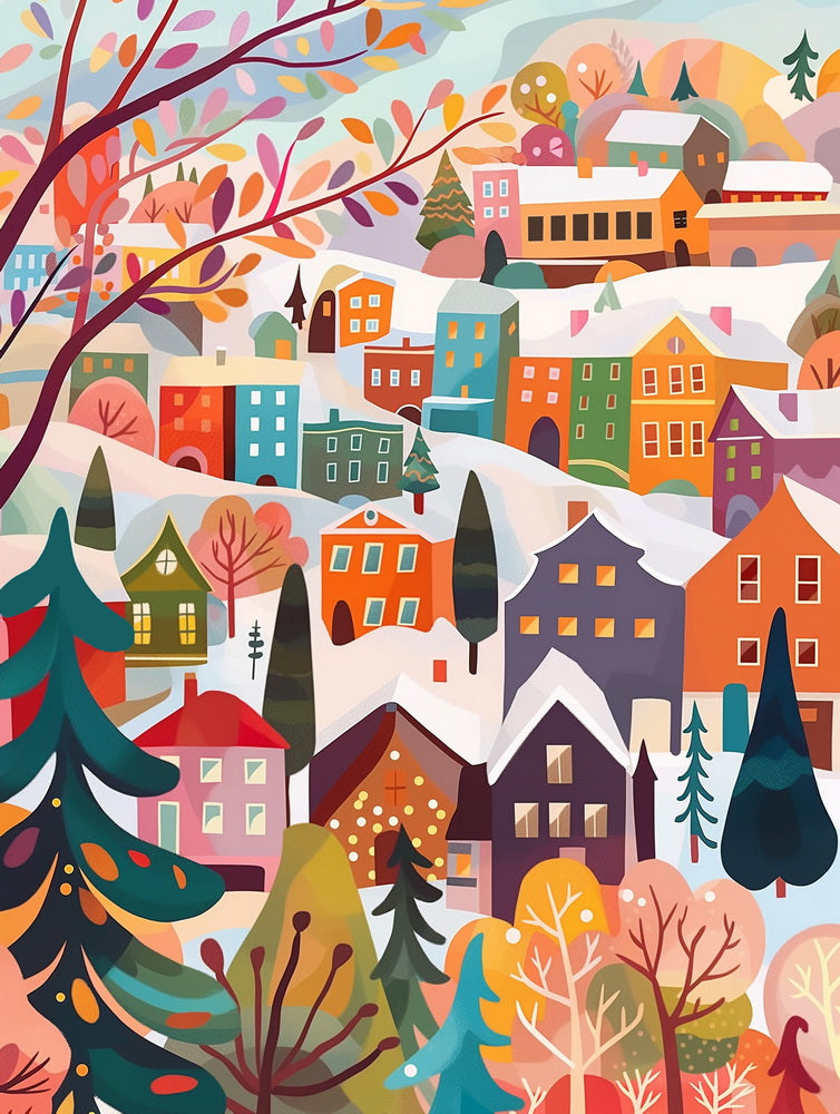 [PRE-ORDER] Gift Box Paint by numbers - Colourful Winter Village