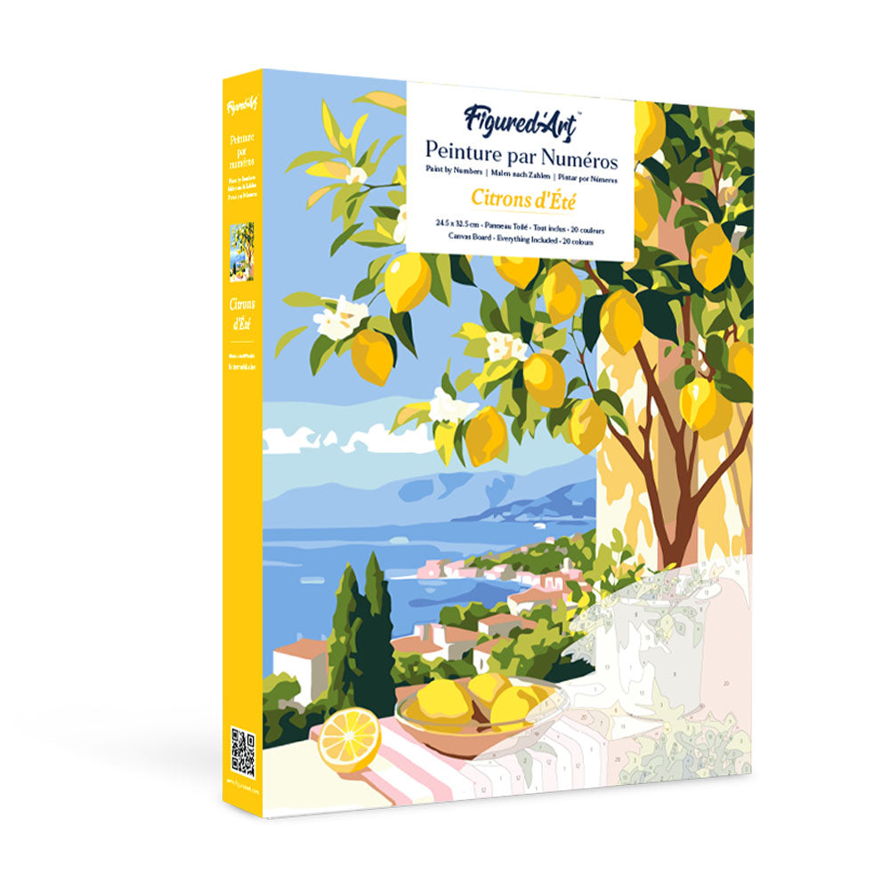 Paint by numbers kit for adults Gift Box Paint by numbers -Summer Lemon Figured'Art UK