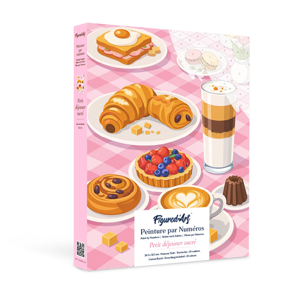 Paint by numbers kit for adults Gift Box Paint by numbers -Sweet Breakfast Figured'Art UK