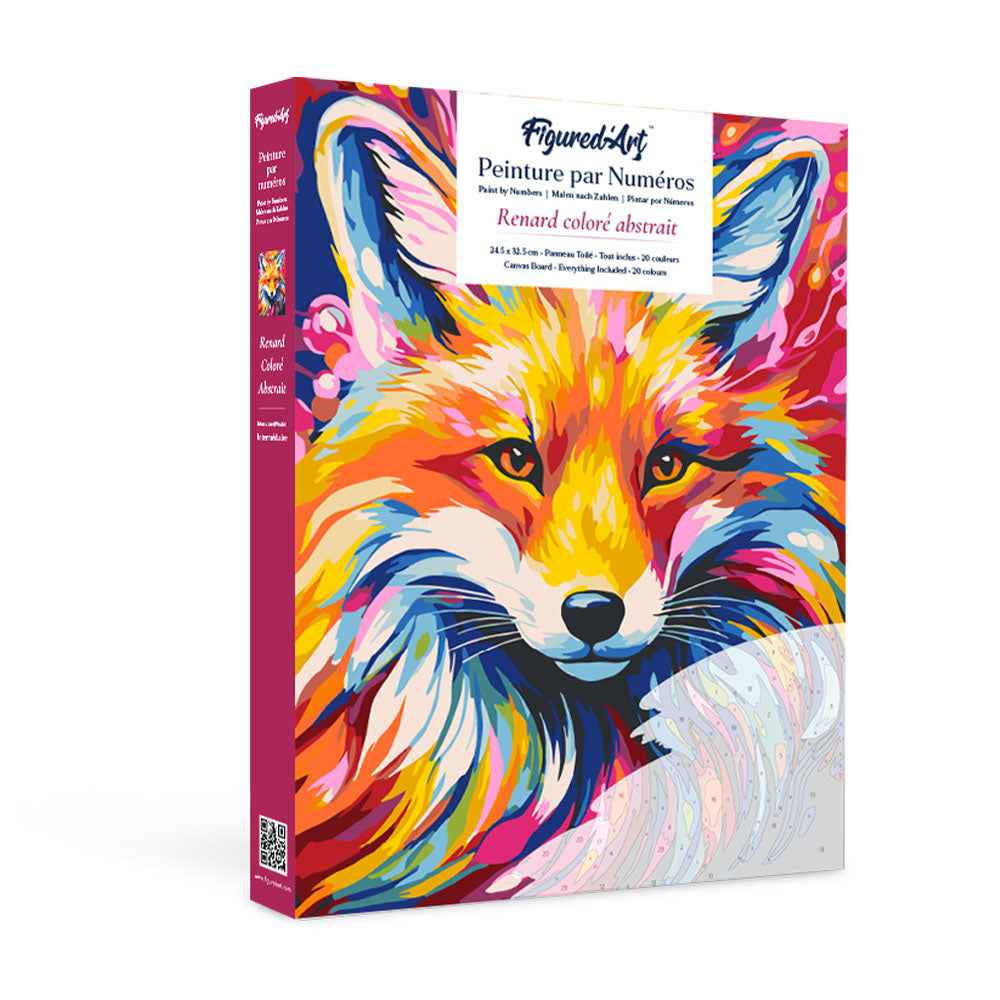 Paint by numbers kit for adults Gift Box Paint by numbers -Colourful Abstract Fox Figured'Art UK