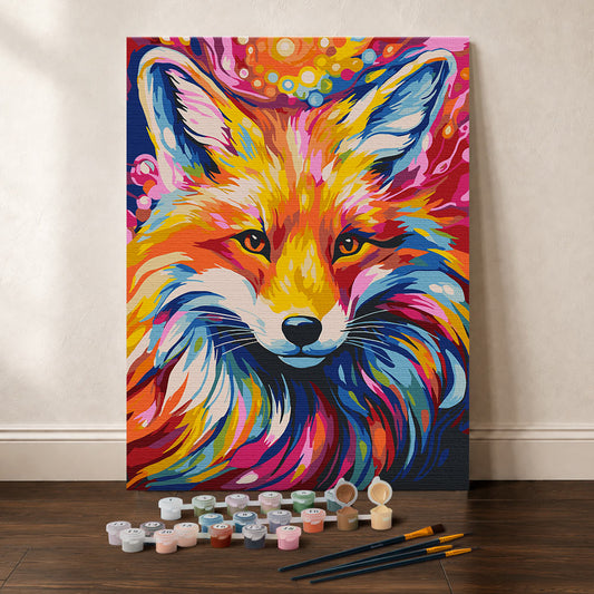 [PRE-ORDER] Gift Box Paint by Numbers - Colourful Abstract Fox