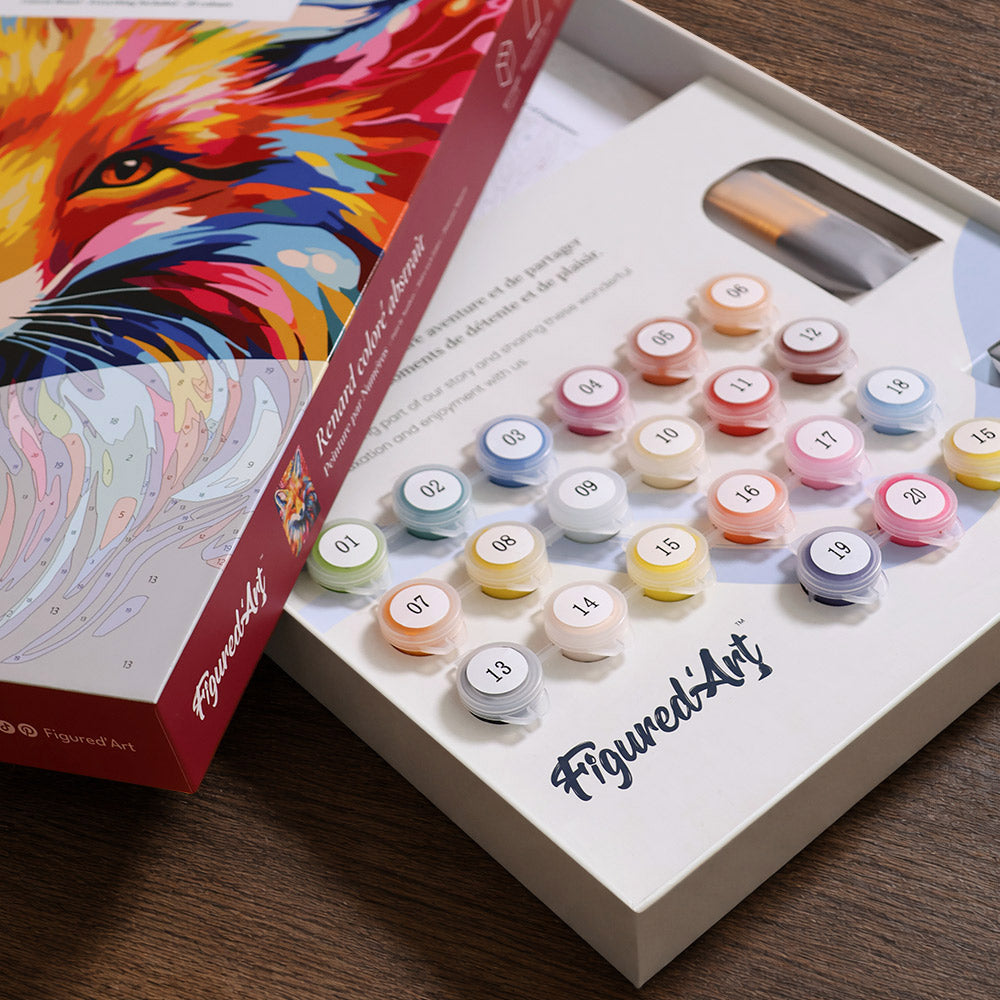 [PRE-ORDER] Gift Box Paint by Numbers - Colourful Abstract Fox