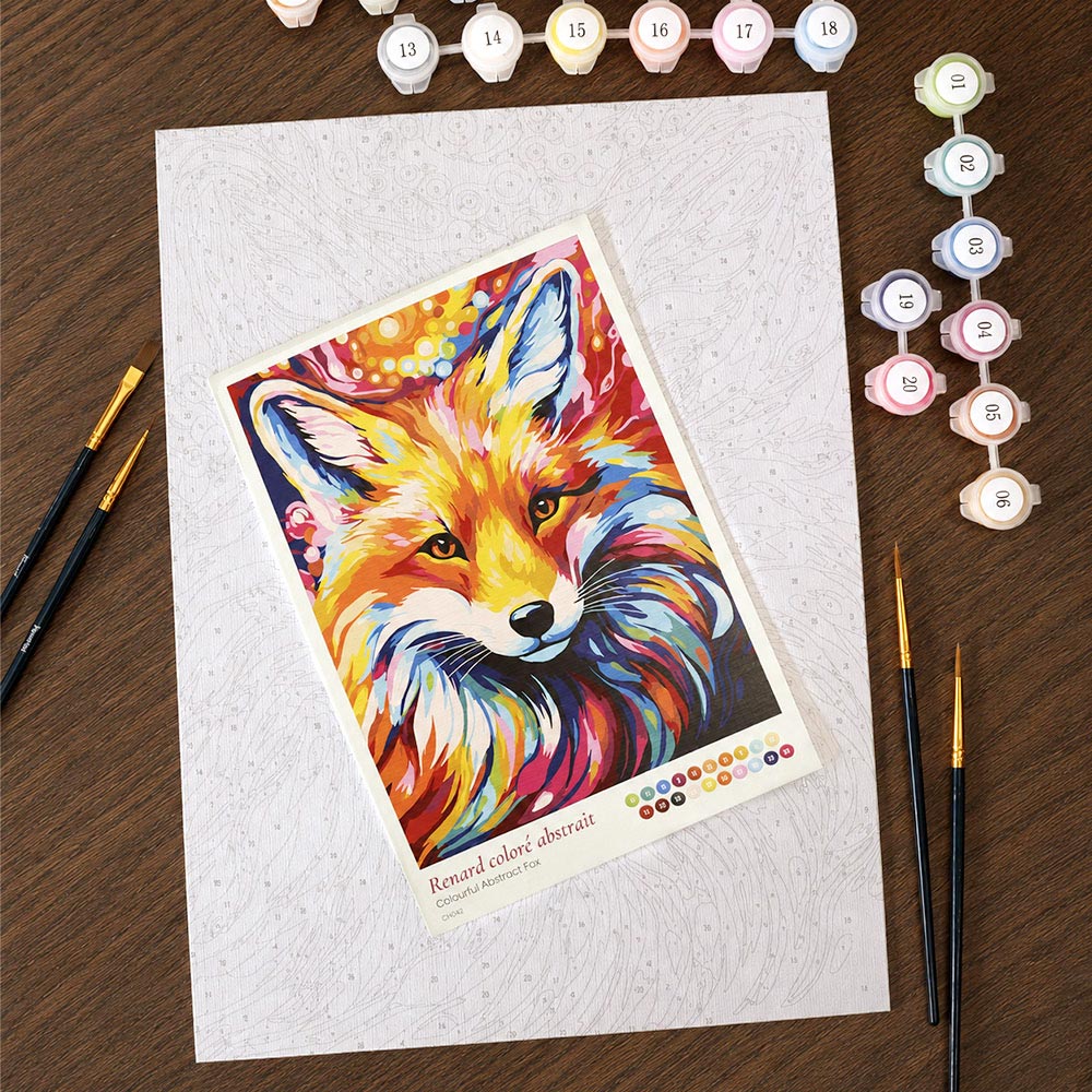 [PRE-ORDER] Gift Box Paint by Numbers - Colourful Abstract Fox