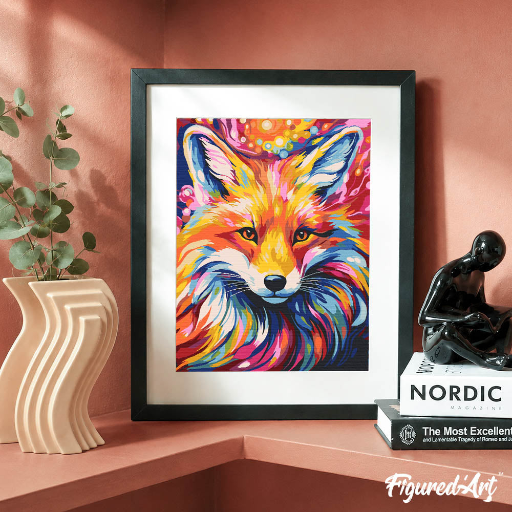 [PRE-ORDER] Gift Box Paint by Numbers - Colourful Abstract Fox