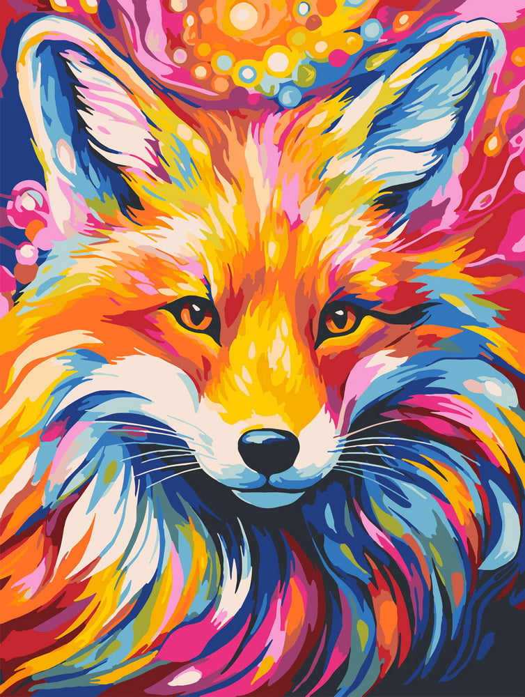 [PRE-ORDER] Gift Box Paint by numbers - Colourful Abstract Fox