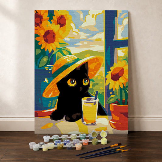 [PRE-ORDER] Gift Box Paint by Numbers - Summer Black Cat