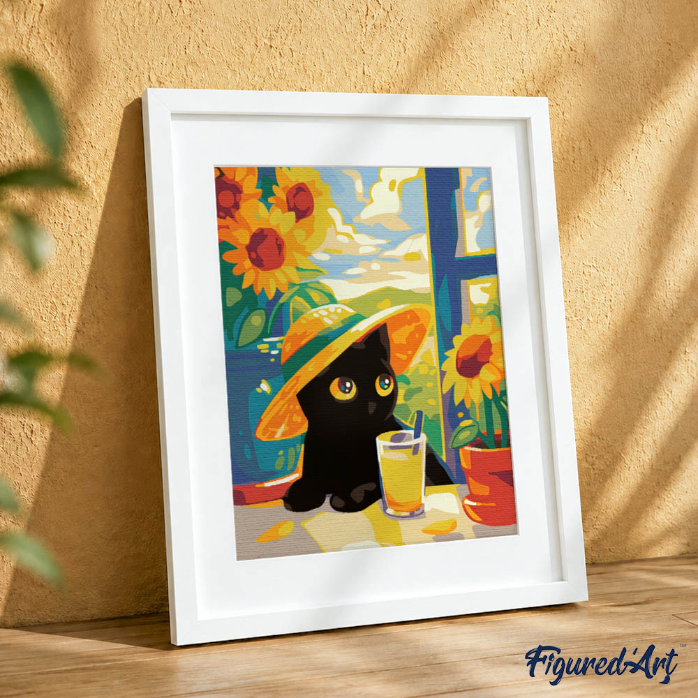 [PRE-ORDER] Gift Box Paint by Numbers - Summer Black Cat