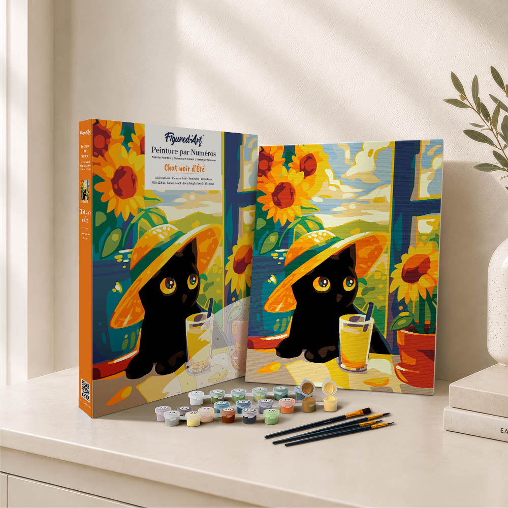 [PRE-ORDER] Gift Box Paint by Numbers - Summer Black Cat