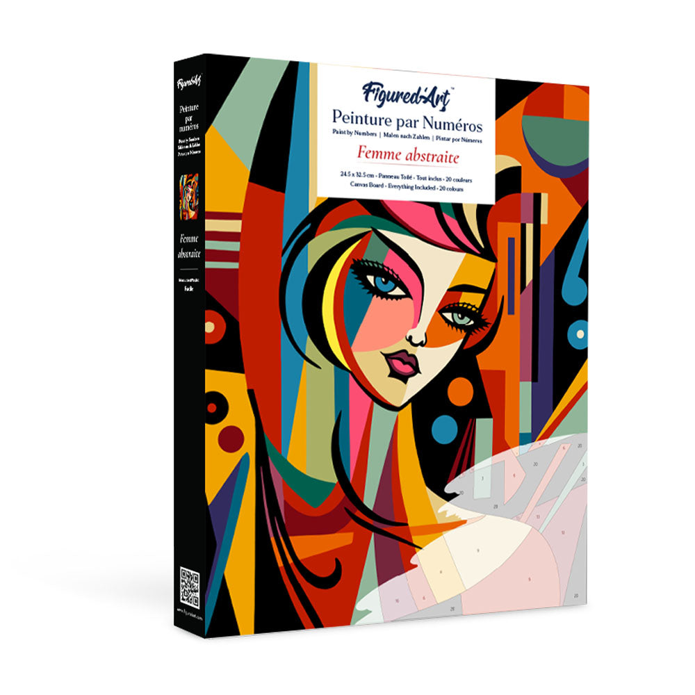 Paint by numbers kit for adults Gift Box Paint by numbers -Abstract Woman Figured'Art UK