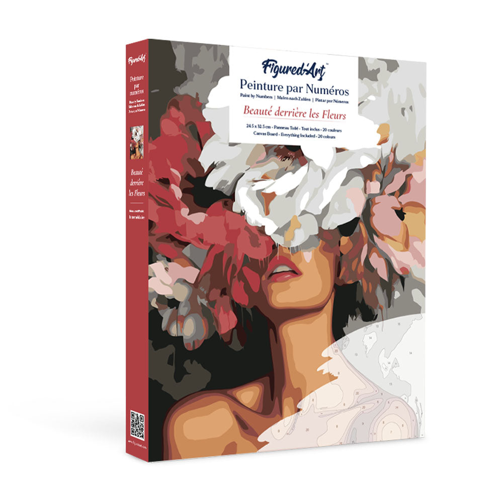 Paint by numbers kit for adults Gift Box Paint by numbers -Beauty Behind Flowers Figured'Art UK