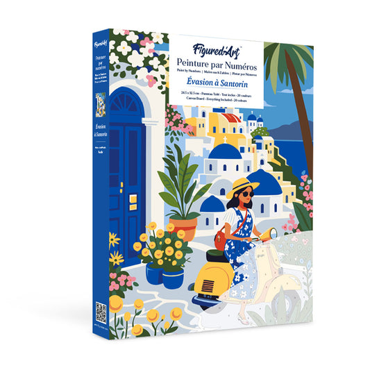Paint by numbers kit for adults Gift Box Paint by numbers -Santorini Escape Figured'Art UK