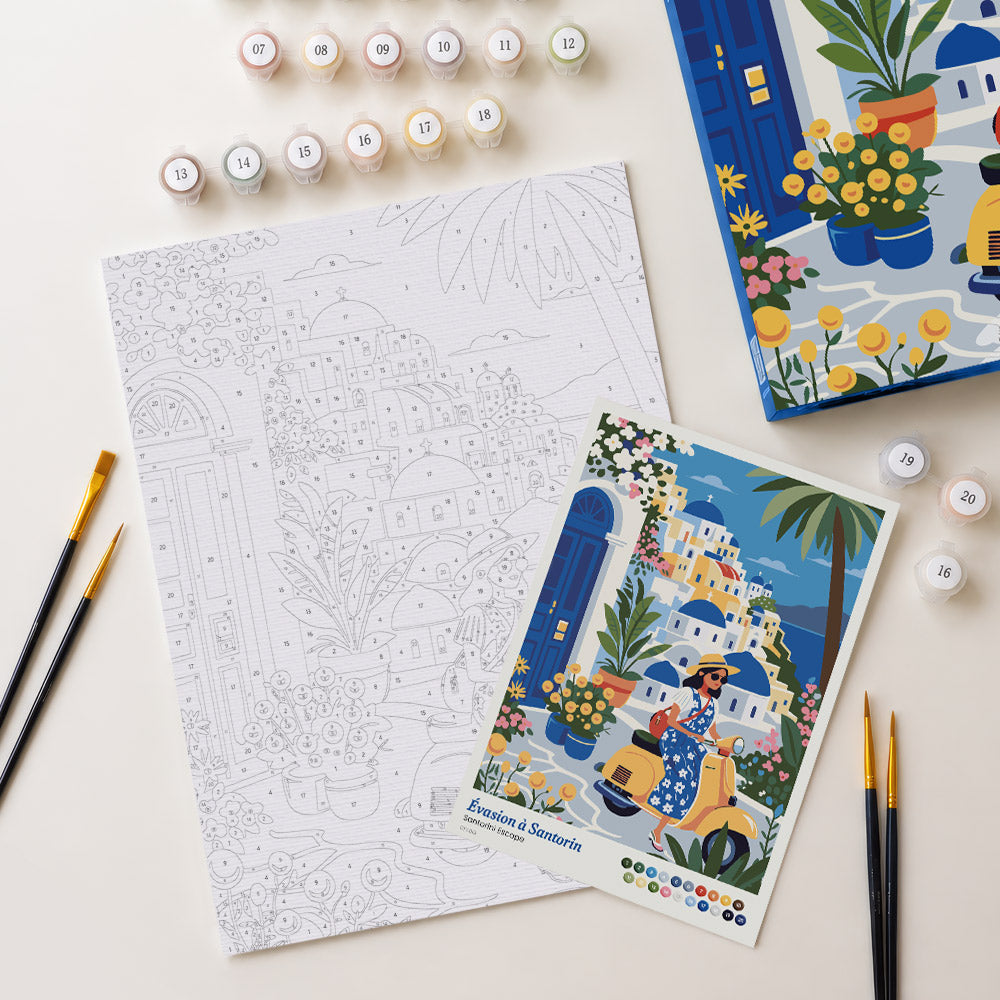 [PRE-ORDER] Gift Box Paint by Numbers - Santorini Escape
