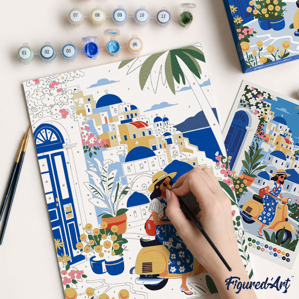 [PRE-ORDER] Gift Box Paint by Numbers - Santorini Escape