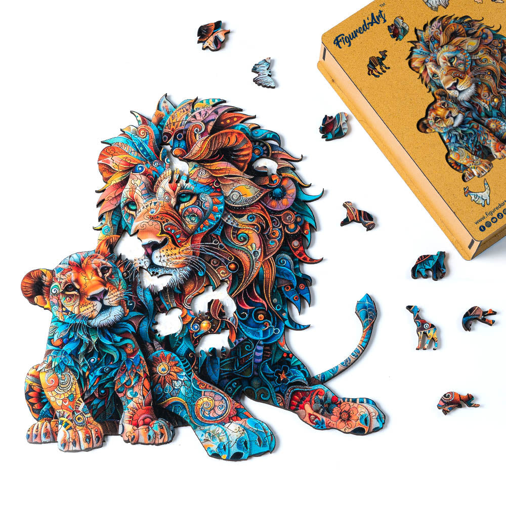 Wooden Puzzle - Lion and Cub