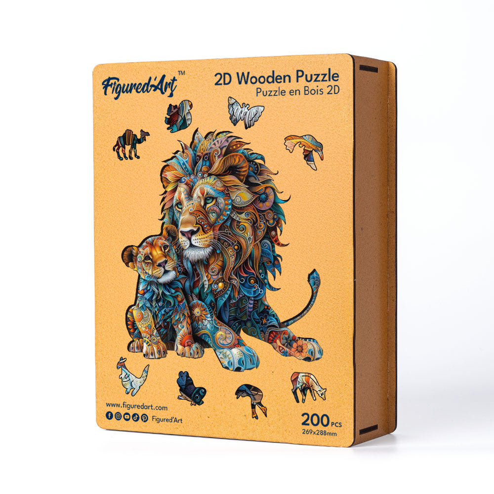 Wooden Puzzle - Lion and Cub