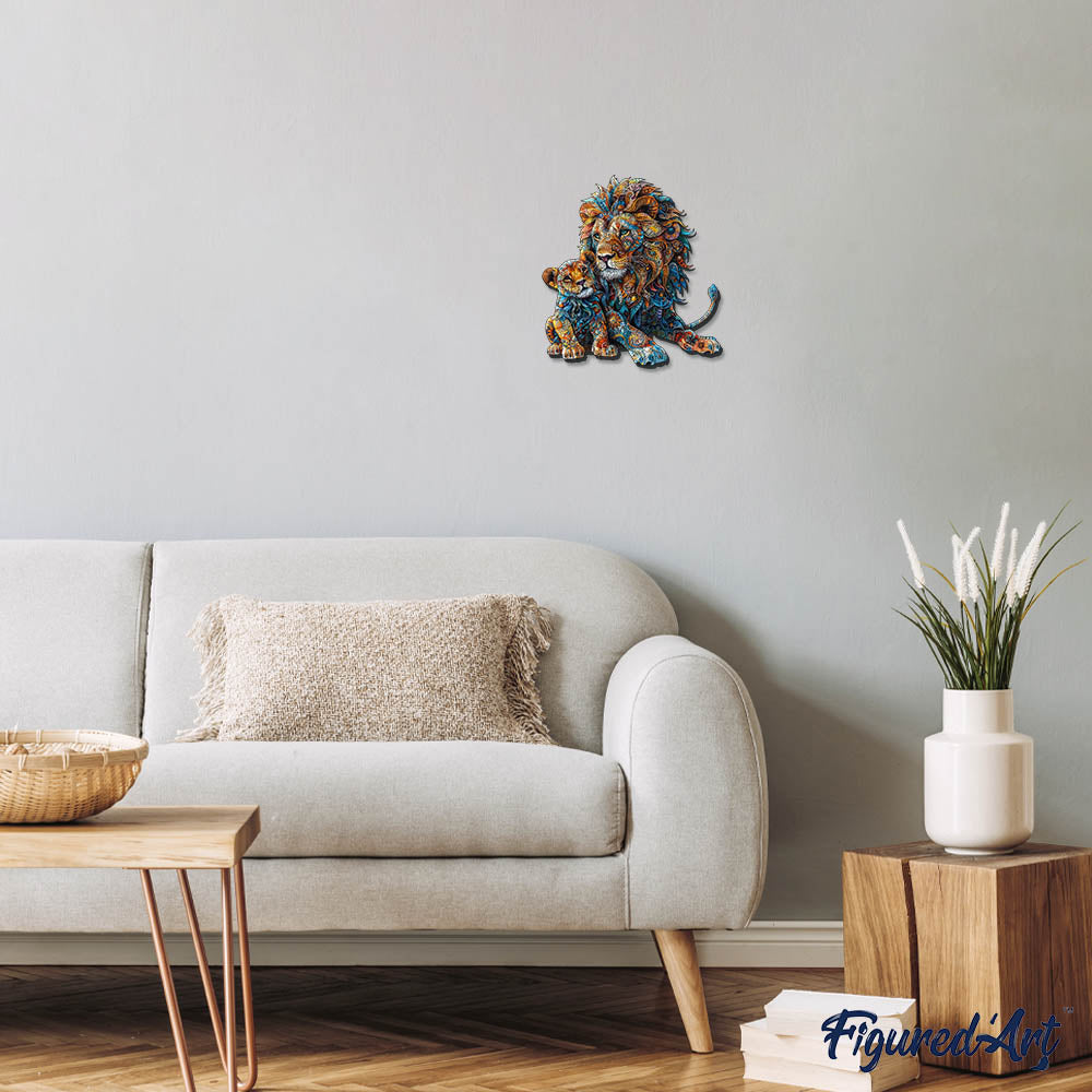 Wooden Puzzle - Lion and Cub