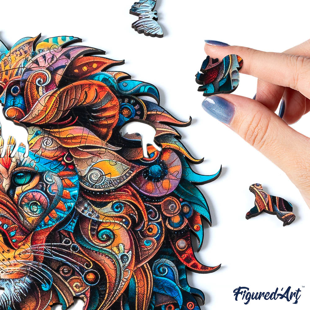 Wooden Puzzle - Lion and Cub