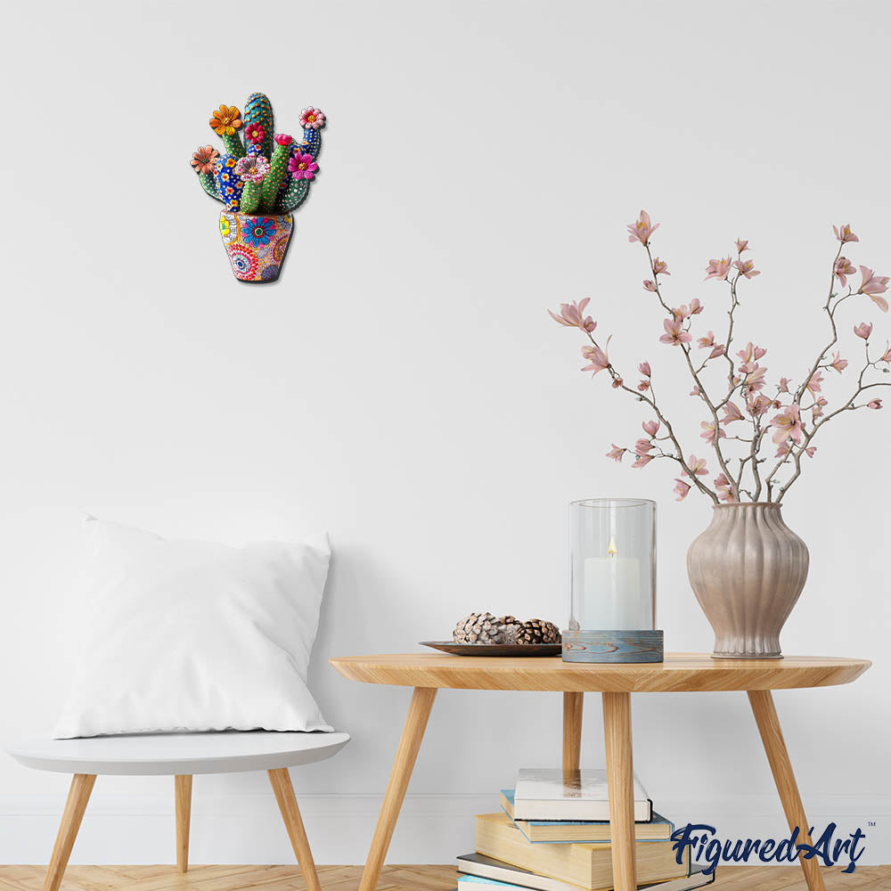 Wooden Puzzle - Flowering Cactus in Pot