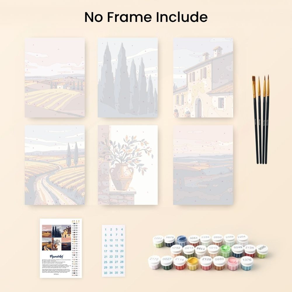 [PRE-ORDER] Mini Paint by Numbers 15x20cm (6 pieces) - Classic Tuscany