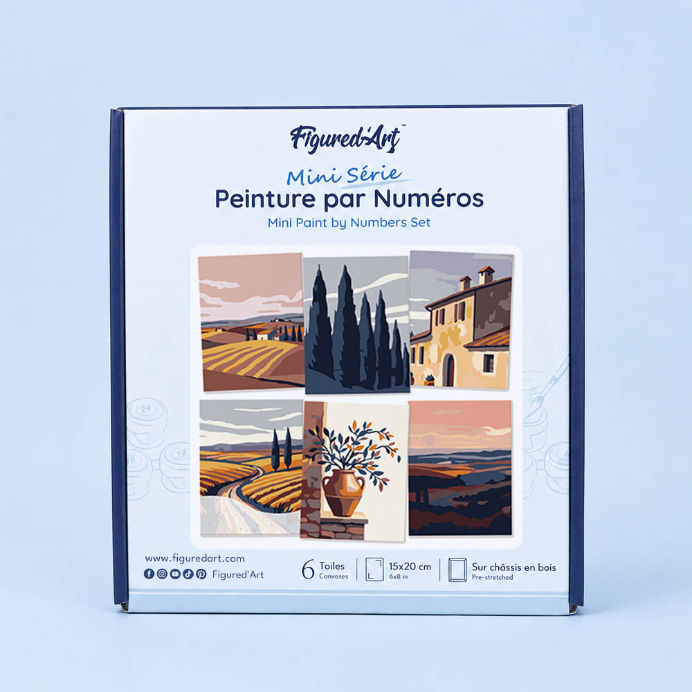 [PRE-ORDER] Mini Serie Paint by Numbers 15x20cm Framed Canvas (6 pieces) - Classic Tuscany