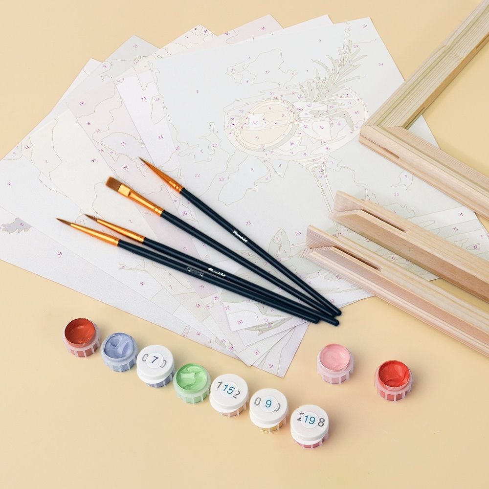 [PRE-ORDER] Mini Paint by Numbers 15x20cm (6 pieces) - Botanical Drinks