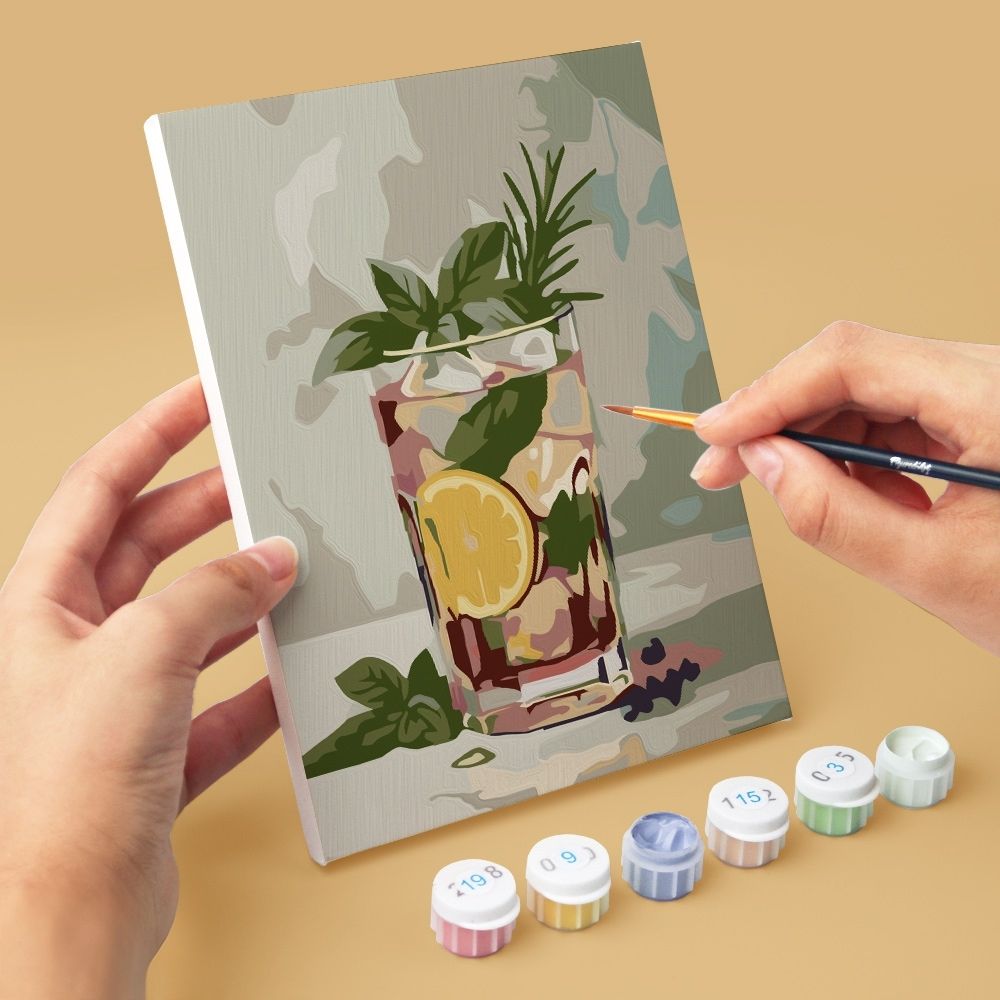 [PRE-ORDER] Mini Paint by Numbers 15x20cm (6 pieces) - Botanical Drinks