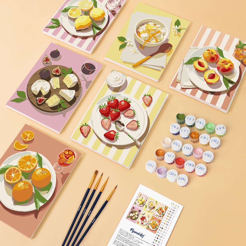 [PRE-ORDER] Mini Paint by Numbers 15x20cm (6 pieces) - Summer Treats