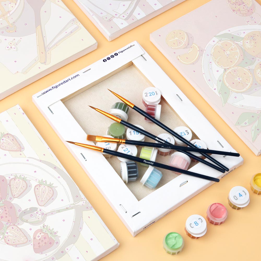 [PRE-ORDER] Mini Paint by Numbers 15x20cm Framed Canvas (6 pieces) - Summer Treats