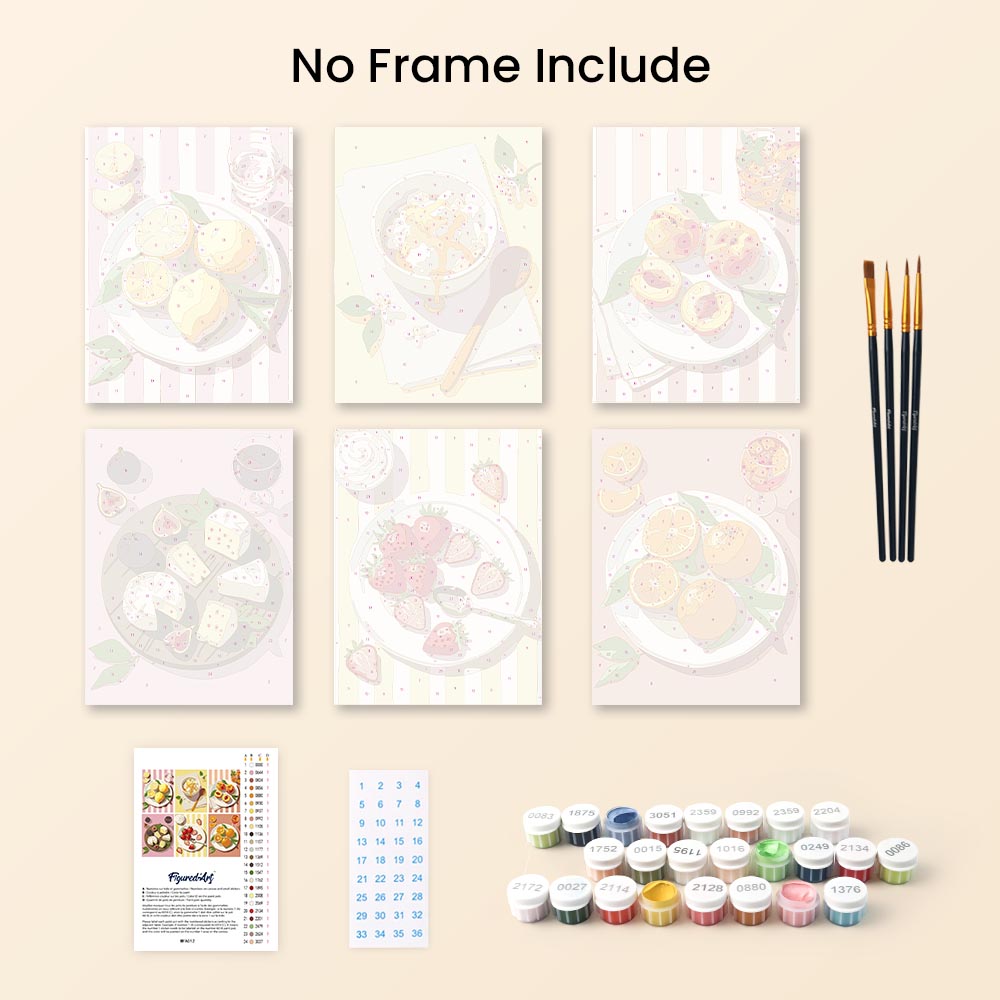 [PRE-ORDER] Mini Paint by Numbers 15x20cm Framed Canvas (6 pieces) - Summer Treats