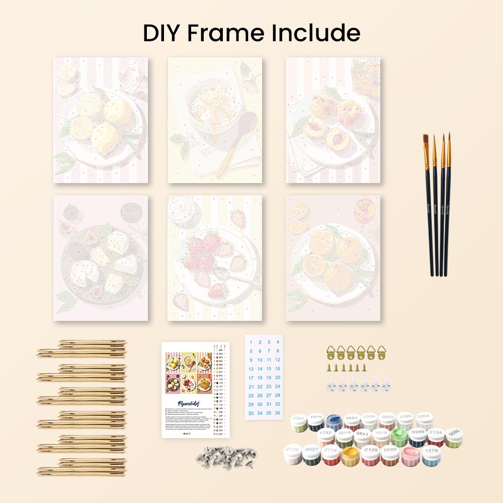 [PRE-ORDER] Mini Paint by Numbers 15x20cm (6 pieces) - Summer Treats