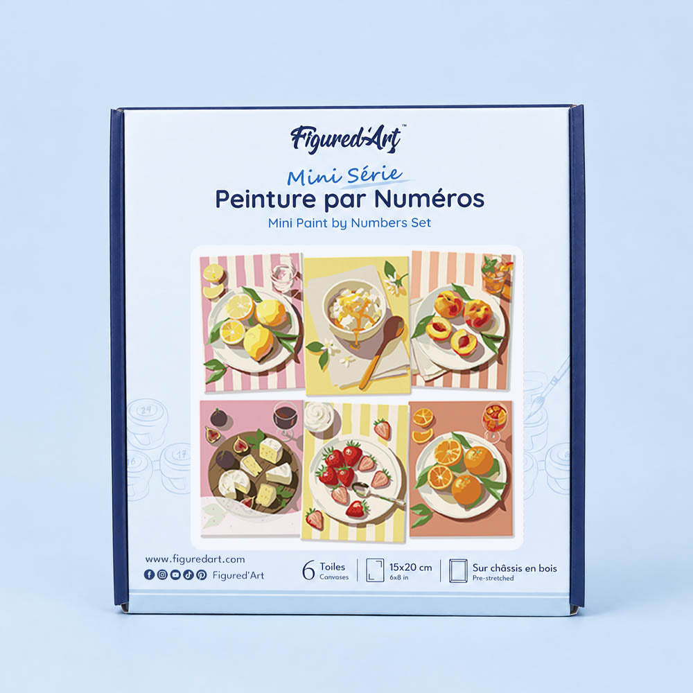 [PRE-ORDER] Mini Serie Paint by Numbers 15x20cm Framed Canvas (6 pieces) - Summer Treats