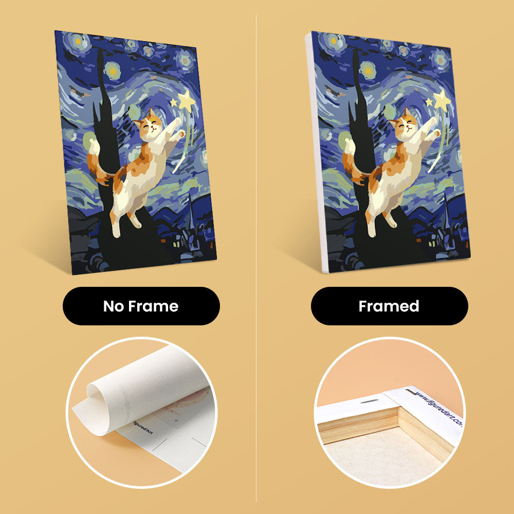 [PRE-ORDER] Mini Paint by Numbers 15x20cm (6 pieces) - Starry Night Cats