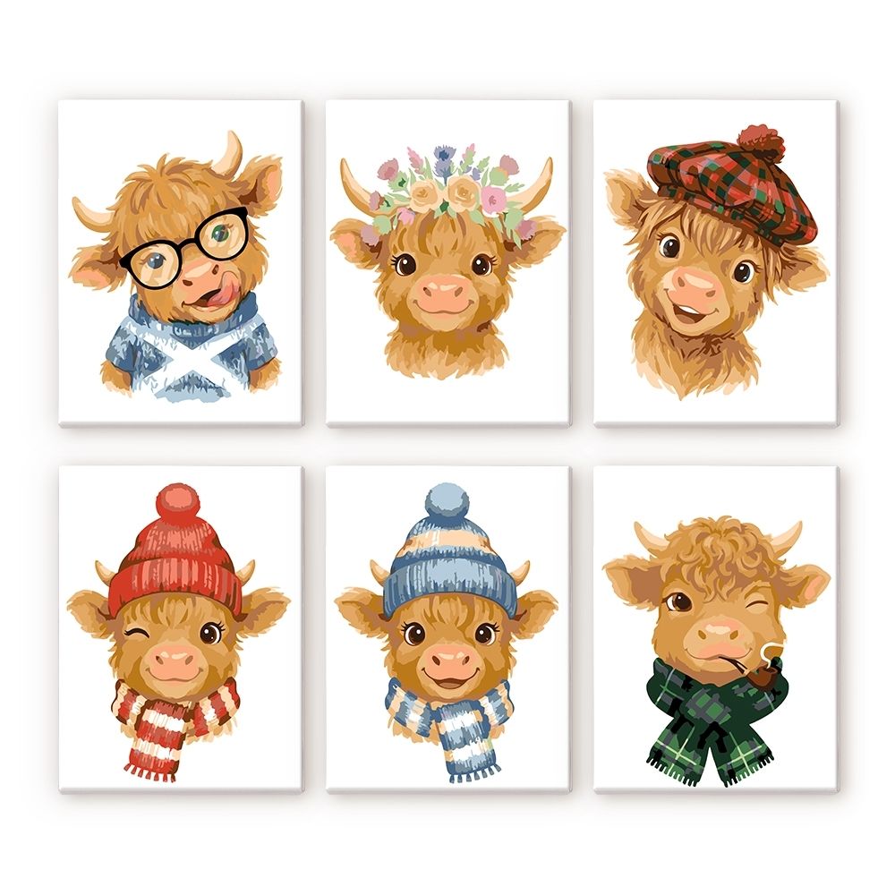 [PRE-ORDER] Mini Serie Paint by Numbers 15x20cm (6 pieces) - Little Moo Friends