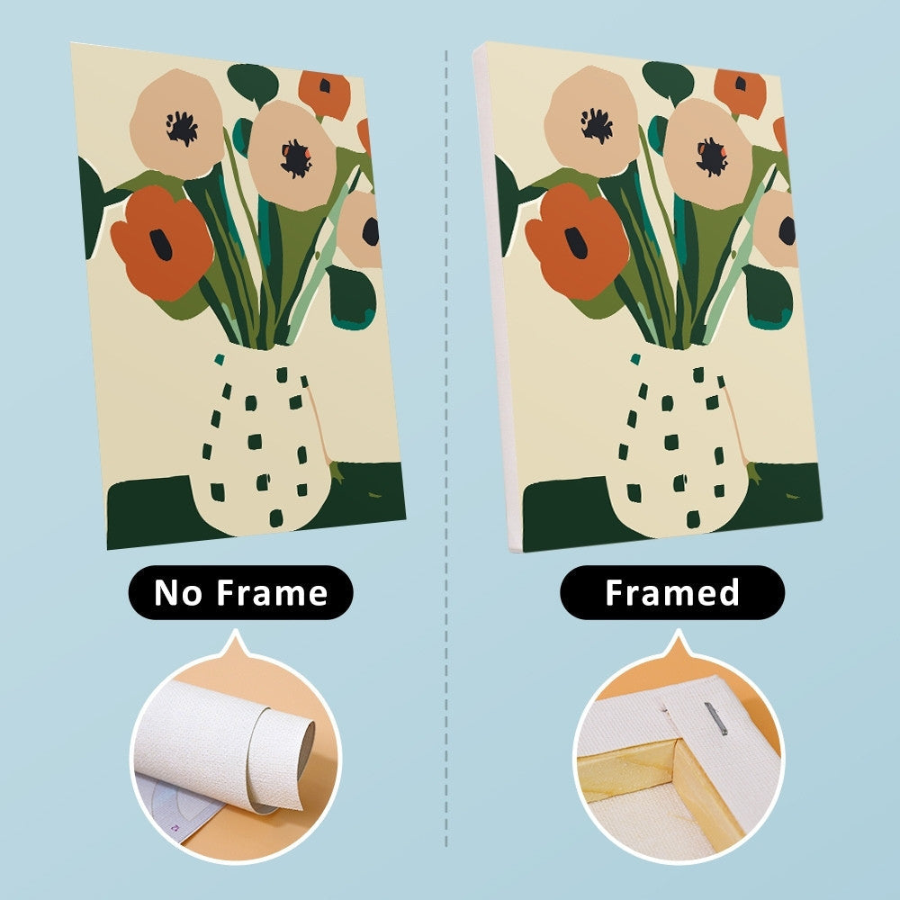 [PRE-ORDER] Mini Paint by Numbers 15x20cm (6 pieces) - Abstract Floral Vases