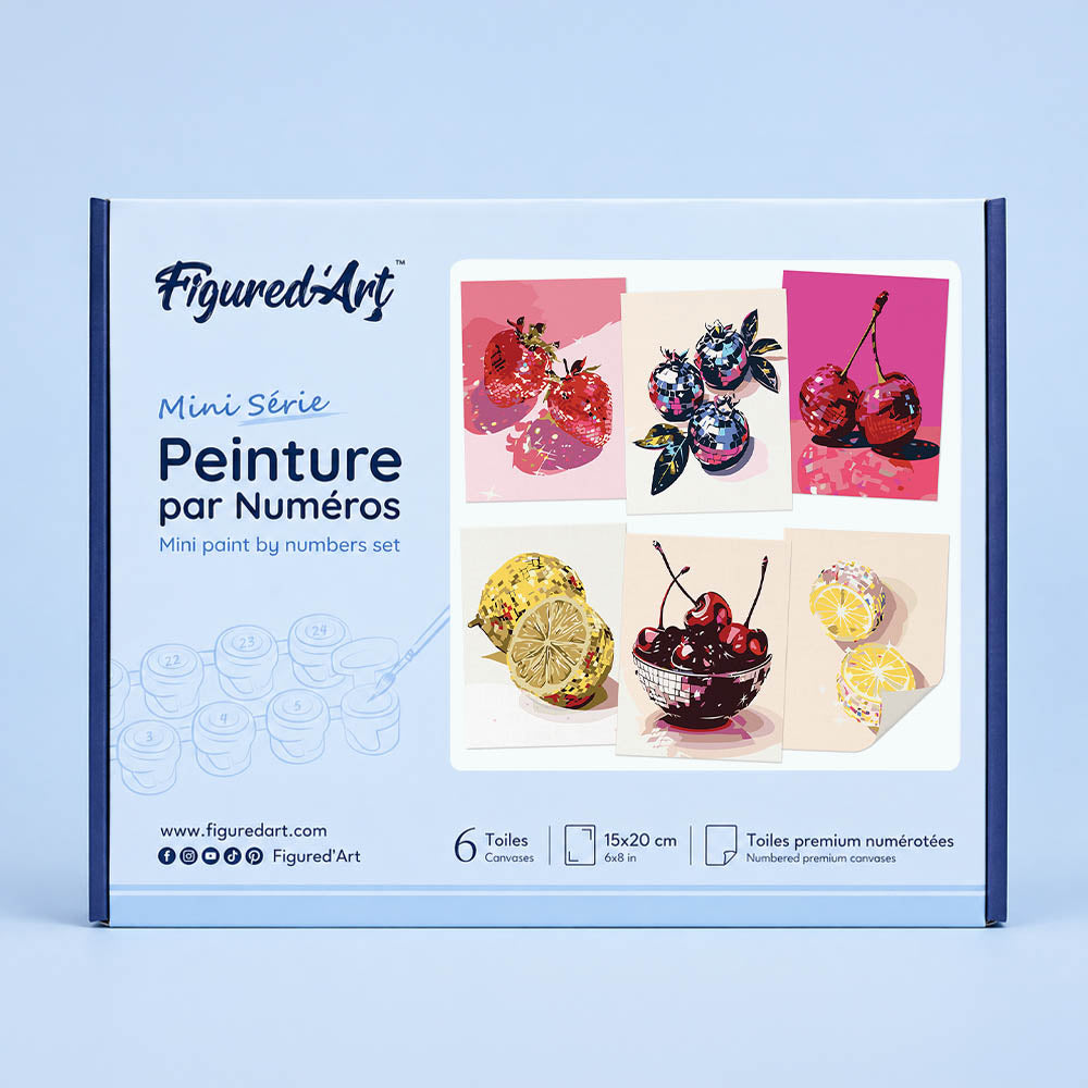 [PRE-ORDER] Mini Serie Paint by Numbers 15x20cm (6 pieces) - Disco Fruits
