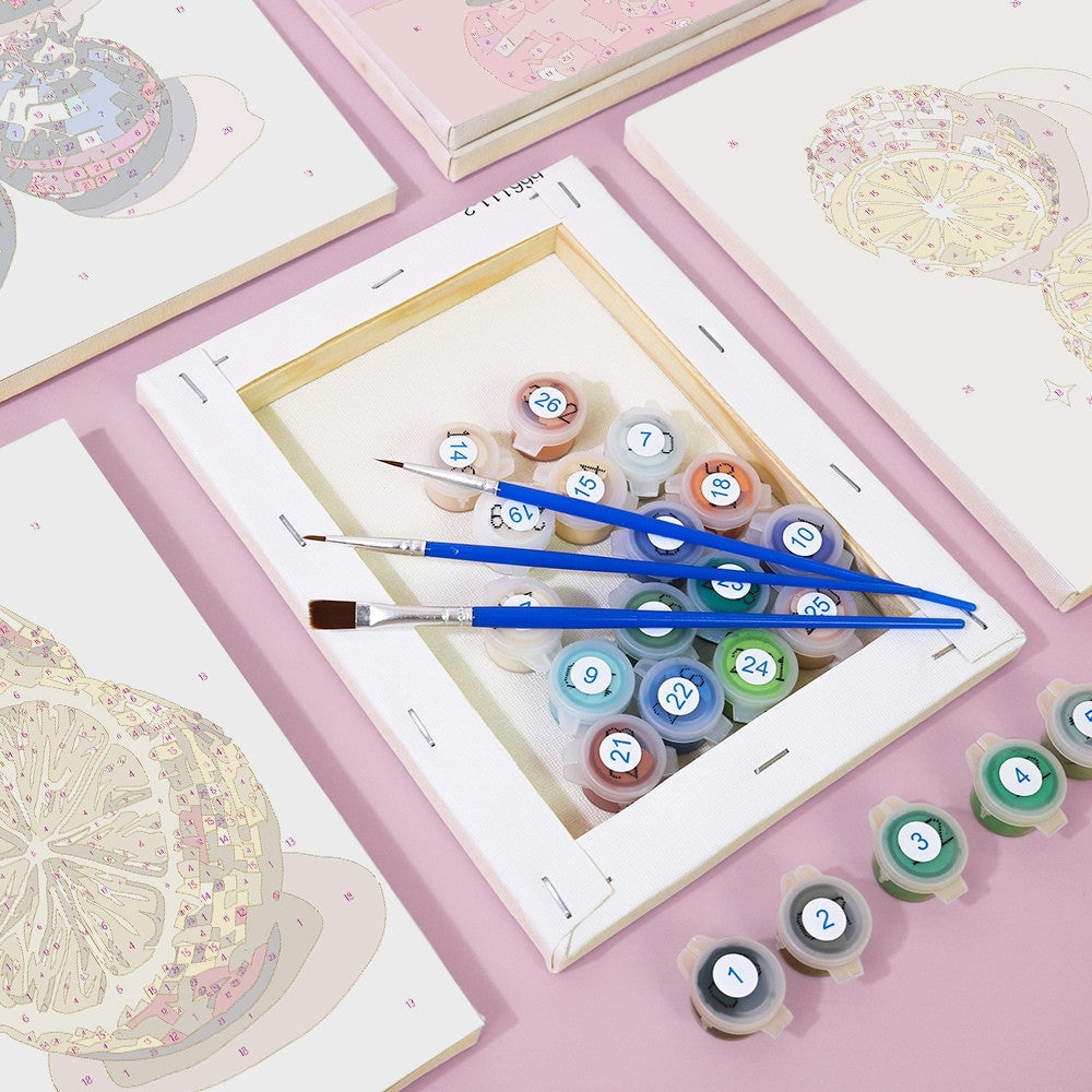 [PRE-ORDER] Mini Paint by Numbers 15x20cm (6 pieces) - Disco Fruits