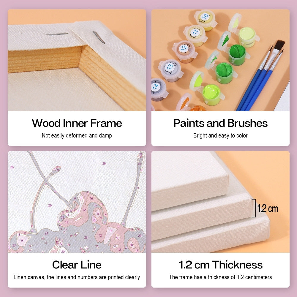 [PRE-ORDER] Mini Paint by Numbers 15x20cm (6 pieces) - Disco Fruits