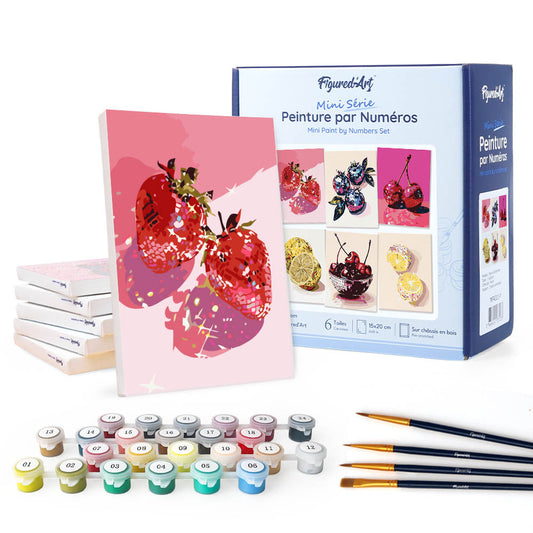 Paint by Numbers – 6 Canvas Set | Disco Fruits Figured'Art